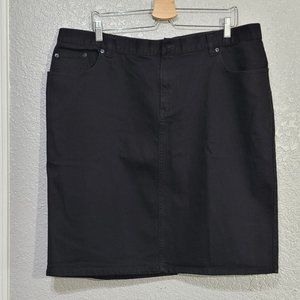 Lauren Ralph Lauren Black Jean Knee Length Skirt Size 18W